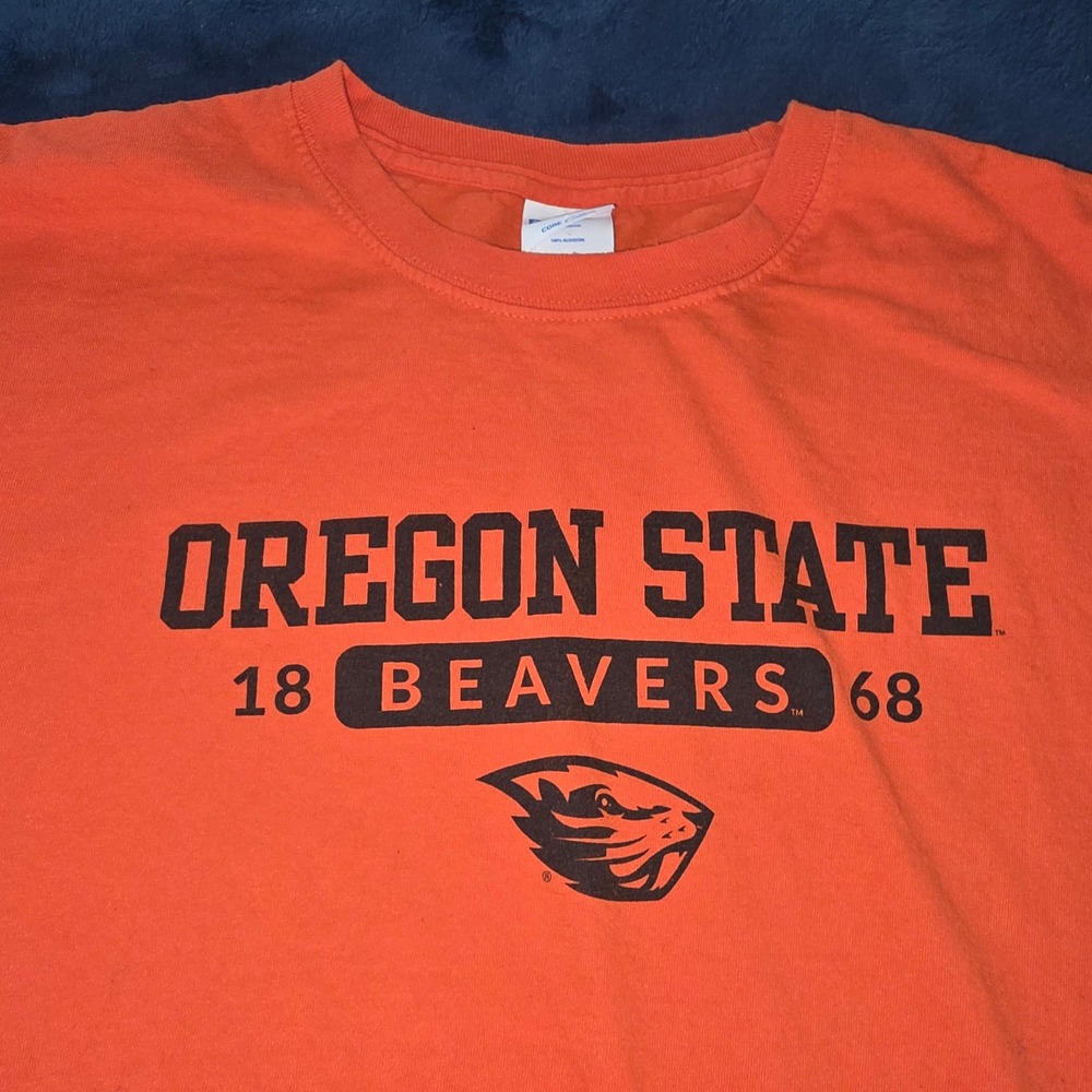 Port &‎ Company Oregon State Beavers T-Shirt Mens XL Orange NCAA Core Cotton Tee